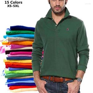 رجال Polos XS-5XL Spring Autumn Para Hombre Men Polo Shirt Long Long Hommes Cotton Contton Thirts Tops Mens Tops