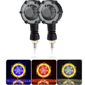 Lighting 2pcs LED Motorcycle Turn Signal Lights Round Rotating Mode Bulb Modified Steering Lamp Motorcycle Accessories Flasher Light