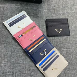 Portamonete porta carte di lusso leggero in pelle con triangolo multi-slot per carte alla moda, corto e semplice