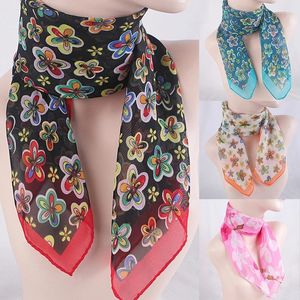 Scarves Fashion Chiffon Polka Dot Scarf For Woman Female Retro Temperament Square Multicolor Neckerchief