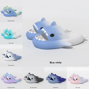 GAI GAI GAI New Shark Designer Slides Sandals Mens Womens Tie Dye Bule Haze Rainbow Fashion Outdoor Novelty Slippers Beach Indoor Hotel Sports Sneakers