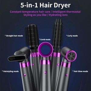 Secadores de cabelo elétrico 5 em 1 multifuncional alisador de cabelo íon negativo cuidados de cabelo modelador secador estilo conjunto vento forte