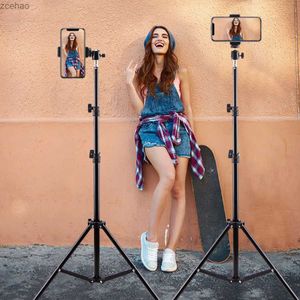 Tripods Fotoğrafçılık 1.1m/1.6m/2.0m Heigth Alüminyum Tripod Huawei Telefon için 1/4 vida