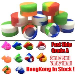 En stock Mini 3 ml Contenants de cire antiadhésifs Pots de qualité alimentaire Boîte en silicone Accessoires pour fumer 3 ml Huiles de pot de stockage en silicone Dab Verre Bong Outils de support de tuyau