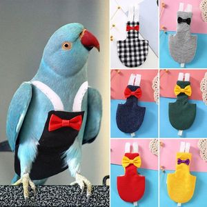 その他の鳥の供給bowtieフライトスーツ付きオウムのおむつ鳥のおむつオウムシの緑の頬のコニュアパラキート鳩ミディアムスモール