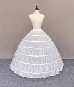 Hochwertige weiße 6-Reifen-Petticoats für Hochzeitskleid, Übergröße, flauschige Quinceanera-Kleider, Zubehör, Unterrock, Krinoline, Pettycoat, Reifrock