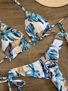 Swim Wear 2021 Sexy Bikini Set 2 Peça Hot Stamp Sport Swimwear Mulheres Beachwear Push-Up Acolchoado Swimsuit Bodysuit Requintado BatherL240115