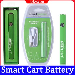 Smart Cart Preheat Battery 380mah Voltage Adjustable Batteries With USB Charger Starter Kit For 510 Thread Vape Pen