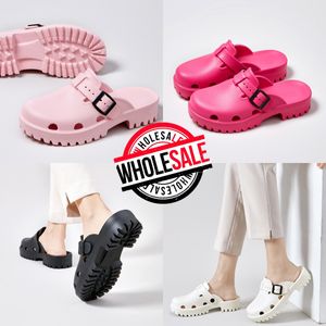 buckle room designer slides sandals platform slippers mens womens white pink waterproof nursing hospital EUR 36-41