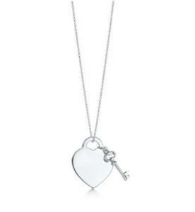 Naszyjnik Tiffanyjewelry Srebrny wisiorek Naszyjniki żeńskie biżuteria wykwintne rzemiosło Oficjalne logo serce i cu luksus Tiffanywelry Naszyjnik 957