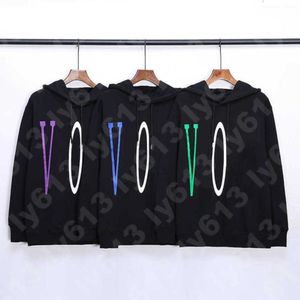 Tasarımcı Hoodies Erkekler Siyah Hoodie High Street Pullover Hoody Sweatshirt Sonbahar ve Kış Hip Hop Basic Mor Mavi Yeşil Büyük V Hoodies Erkekler