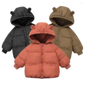 Down Coat 2024 Kids Winter Coats For Girls Boys Clothes Bear Hooded Baby Jackets Korean Cotton Padded Children Outerwear Parkas Top