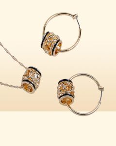 Ювелирные наборы Роскошный дизайнерский браслет Cring Coco Гавайская полинезийская плюмерия Ожерелье Набор Модный золотой кулон-кольцо Earrin3714785