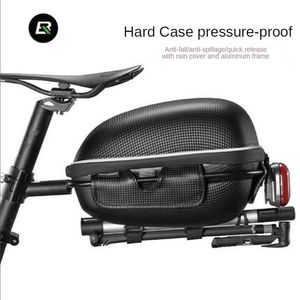 Bags Bicycle Tail Bag Schnellfreisetzungsregal Hecksatteltasche Mountainbike Pannier -Beutel Hartschale Reitausrüstung 3L -Fahrradzubehör