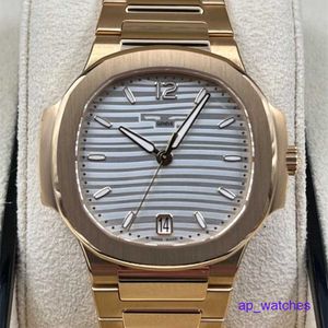 Relógio de pulso de luxo pateksphilipes 7118/1r relógios masculinos mostrador de prata 35mm pulseira de ouro rosa relógio mecânico automático divertido uspz