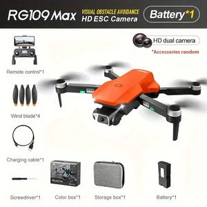 KBDFA Ny RG109 Pro Max GPS Drone Professional Hinder Undvikande HD Dual Camera Brushless Foldble Quadcopter RC Distance 3937.01inch UAV