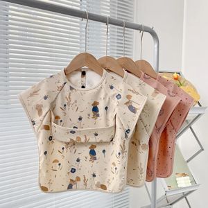 Baby Bibs Toddler Waterproof Sleeveless Apron Cartoon Animals Children Feeding Smock Stuff Burp Cloths Accessories 240115