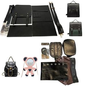 Handgefertigtes Schultaschen-Set, Handnähen, Lederhandwerk, DIY-Rucksack-Set, Nähmaterial für Handtaschen-Zubehör 240115