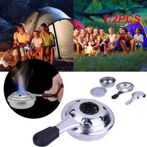 Cookware Sets 1/2PCS Outdoor Alcohol Stove Burner Set Picnic Camping Stainless Steel Portable Fuel Furnace With