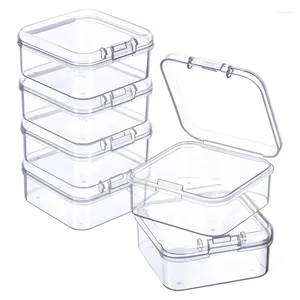 Smyckespåsar 48 stycken Mini Plastic Clear Storage Box för att samla in små föremål pärlor visitkort