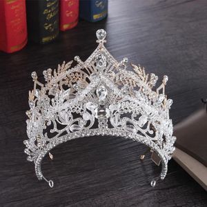 Nagłówki luksusowe korony ślubne pełne okrąg tiary konkursowe dhinestones królewski król królowa księżniczka koronki ślubne ślubne narzeczone koronę hea hea hea hea