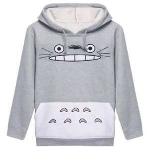 Raisevern 3D Moletom Grosso Harajuku Cartoon Totoro Animal Cat Print Mulheres Cosplay Terno Moletom Com Capuz Primavera Outono Roupas Exteriores cot237V