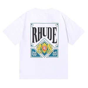 rhude marchio di lusso rhude camicia da uomo magliette designer camicia da uomo pantaloncini da uomo stampa bianco nero s m l xl strada cotone moda gioventù mens magliette tshirt201T