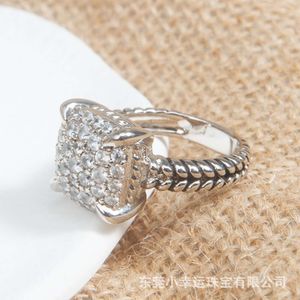 2024 Designer David Yuman Jewelry Armband David's Ring Set med imitation Diamond 14mm Fashion Button Thread Ring