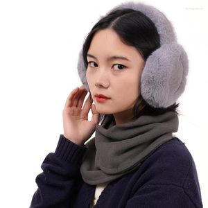 Berets Winter Men Women Fashion Warm Ear Muffs Plush Collapsible Outdoor Cycling Cold Cover Soft Student