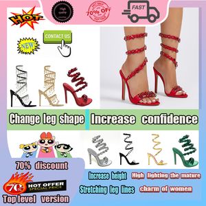 Designer Platform Luxury Heels Crystal-embellished för kvinnor Sexig stil Hälyted nitn Öka Höjden Anti Slip Wear Resistant dekorera benform