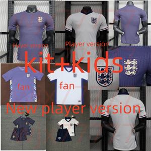 2425 Euro Cup Englands Jerseygrealish Kane Away Futbol Formaları Pirinç Saka Bellingham Foden Rashford Sterling Stones Erkek Çocuklar+Kit Hayranları Oyuncu Futbol Gömlek