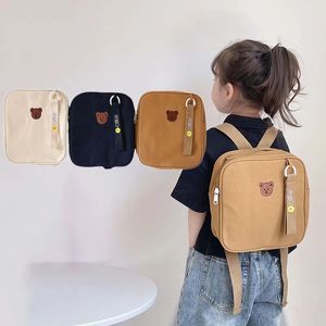 Bonito urso bordado crianças mochila saco do bebê jardim de infância escola sacos de peso leve 240115