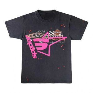 Männer Frauen 1 Beste Qualität Schäumen Druck Web Muster T-shirt Mode Top Tees Rosa Young Thug Sp5der 555555 T Shirt 6T0O