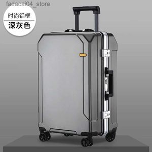 Suitcases New Travel Luggage fashion 20/24/28 inch suit aluminum frame trolley for men and women small 20 inch cabin suit Q240115