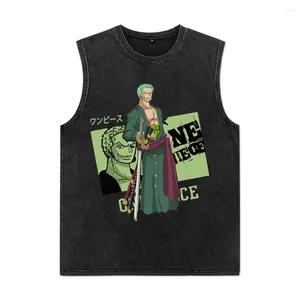 Men's T Shirts Anime Tank Tops Oversized Print Shirt Cotton Sleeveless Tshirt Casual Vintage Short-sleeved Tees Unisex Streetwear Y2k