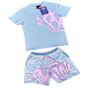 Fatos de treino masculinos camiseta, shorts, conjunto de duas peças, masculino e feminino conjunto de esportes hip-hop na moda de rua alta, impressão de carta