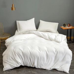 Bonenjoy 1pc kołdra biała housse de Couette Soild kolor singledoubleQueen Rozmiar pościeli kołek Coverpillowcase potrzebę zamówienia 240115