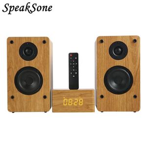 Głośniki dźwiękowe TV 2.1CH System kina domowego retro drewniane bezprzewodowe Bluetooth 5.0 głośniki HiFi subwoofer stereo boombox z zegar