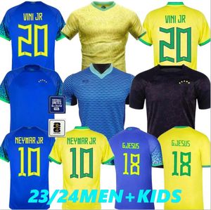 البرازيل فيني جونيور. كرة القدم جيرسي برازيل 22 23 24 المنتخب الوطني G.Jesus P.Coutinho Casemiro Home Away Men Kids Kit Ronaldo Ronaldinho Pele Neymar National Theert 2024