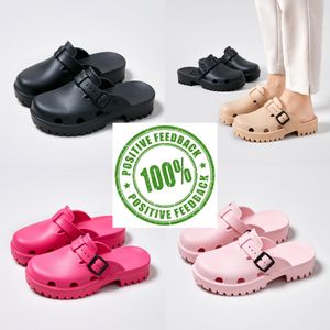 Klassische Clog-Schnalle, Designer-Slides, Sandalen, Plateau-Slipper, Herren-Damen, weiß, rosa, wasserdichte Schuhe, Pflege, Krankenhaus, Outdoor, 36–41