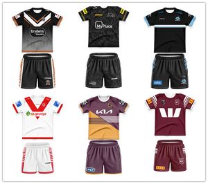 2024 Australia Kids Rugby Jersey Brisbane Broncos Dolphins Sharks Qld Maroons Wests Tigers Penrith Panthers Rugby Shirt Youth Children Childing Match Kit