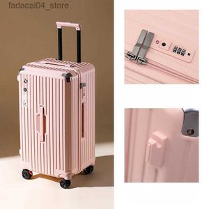 Suitcases Super Large Capacity Travel Suitcase 20 24 26 28 inch Password Lever Luggage with Brake Shock Absorption Silent Universal Wheels Q240115