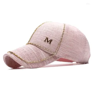 Ball Caps Hat Women's Korean Style Spring Summer Summer Autumn Classic w stylu Diamond Baseball Cap Fashion All-Match Sun Protec