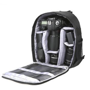 Tillbehör Utomhus DSLR Digital Camera Bag Ryggsäck Multifunktionella andningsbara kamerapåsar Vattentät fotospåse Fall för Nikon Canon Sony