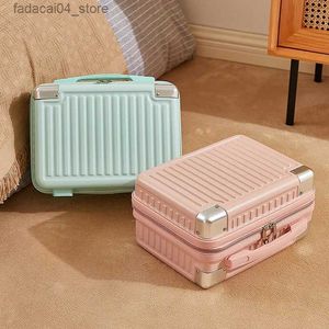 Suitcases 14 Inch Carrier Luggage Travel Portable Cosmetic Box Light Boarding Professional Makeup Simple Mini Suitcase Bag for Women Q240115