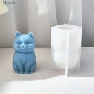 Craft Tools 11cm Cat Silicone Candle Mold 3D Cute Kitten Plaster Animal Soap Resin Crystal Making Diy Chocolate Mould Home Crafts Casting YQ240115