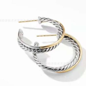 Desginer David Yuman Jewelry David Yuman Xx Earring David Xx 925 Sterling Silver Two Tone Twisted Wire Circular Earrings Jewelry Hip hop