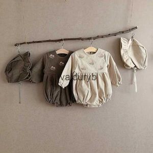 Rompers Miancel 2023 Vintage Hafted Baby Bodysuit Corduroy Baby Koszyt z Hatvaiduryb