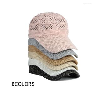 Ball Caps Summer Hollow Out Baseball For Women Breathable Knitting Holiday Mesh Hats Bone Gorras Adjustable Cap Sun Hat