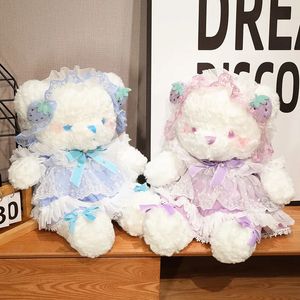 Kawai Bear Plushies Toy Lolita Styles Teddy Bears Doll fyllda djur mjuka barn leksaker fest dekor flickor födelsedag julklapp 240115